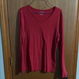 White Stag Red Fitted Long Sleeve Tee